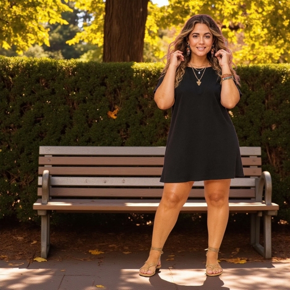 ๐๏ธ Soft Black Short Fashion Dress with Pockets | Chic, Comfy & Versatile Style - Picture 5 of 11